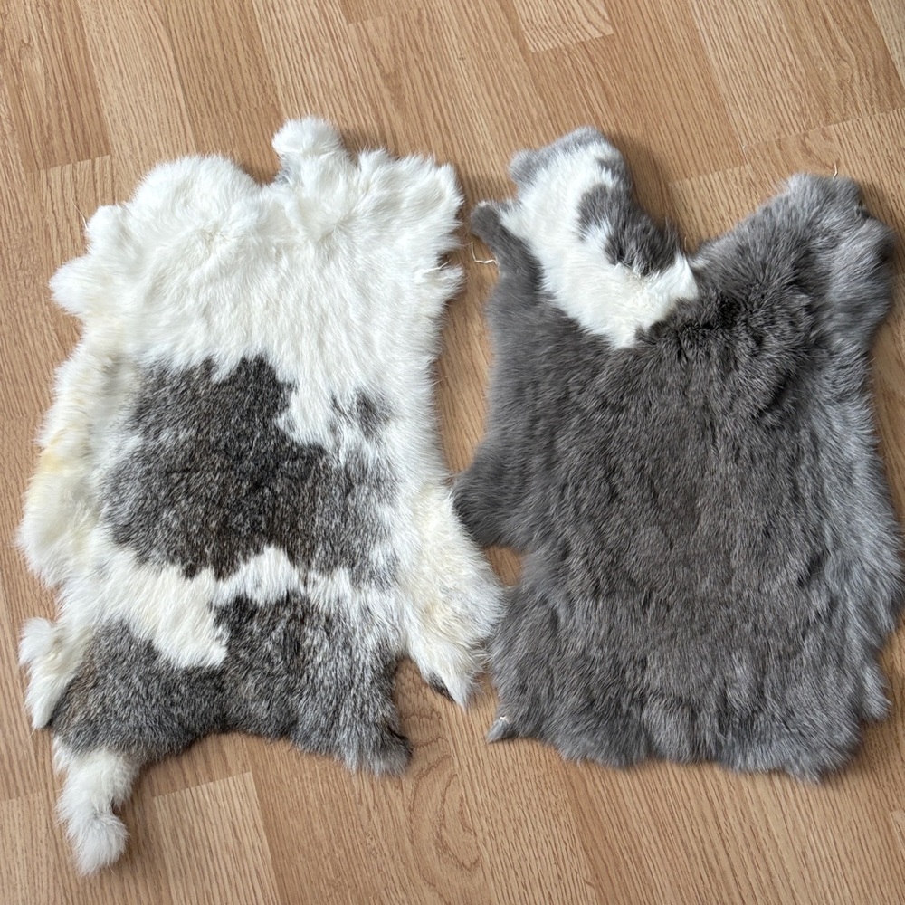 #0167 High-Quality Natural Rabbit Fur Pelt - Soft Tanned Supply Hide